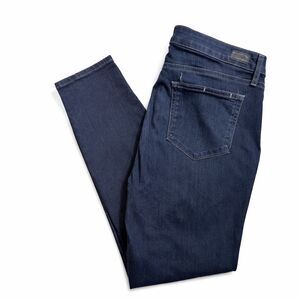 Paige Hoxton Ankle High Rise Skinny Jeans 32 Dark Wash Blue